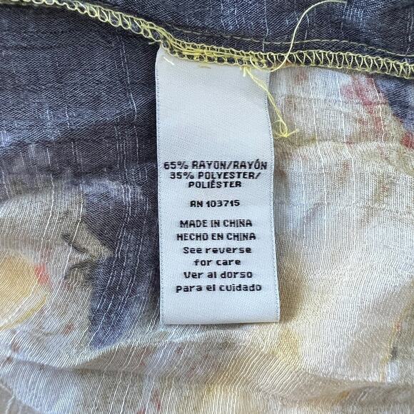 Zac & Rachel Womens Boho 3/4 Sleeve Blouse Multicolor M Medium - Picture 6 of 8